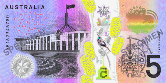$5 австралийских долларов образца 2016 года